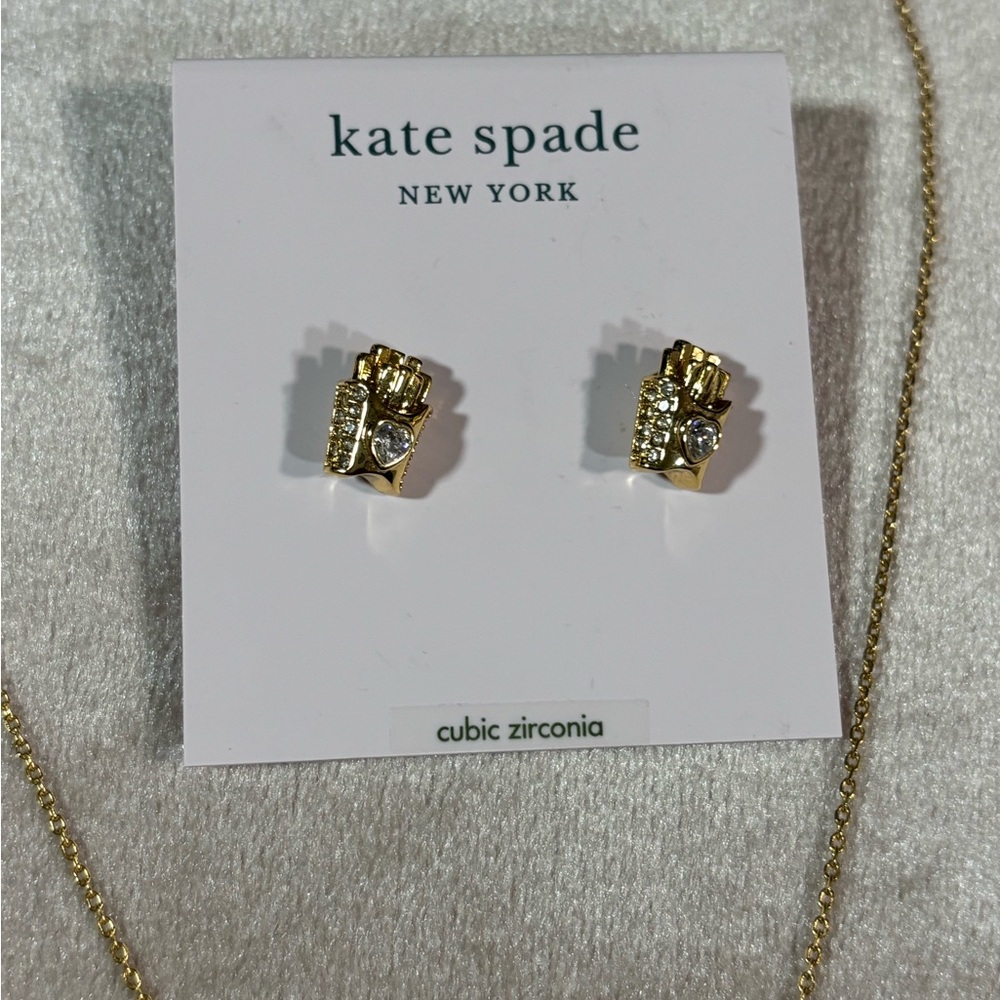 Kate Spade ♠️ What A Snack Mini Pendant French Fry Necklace And Earring Bundle - Picture 3 of 8